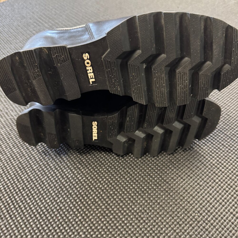 Womens SOREL Joan Wedge Boot Black leather size 9.5 - Picture 3 of 6